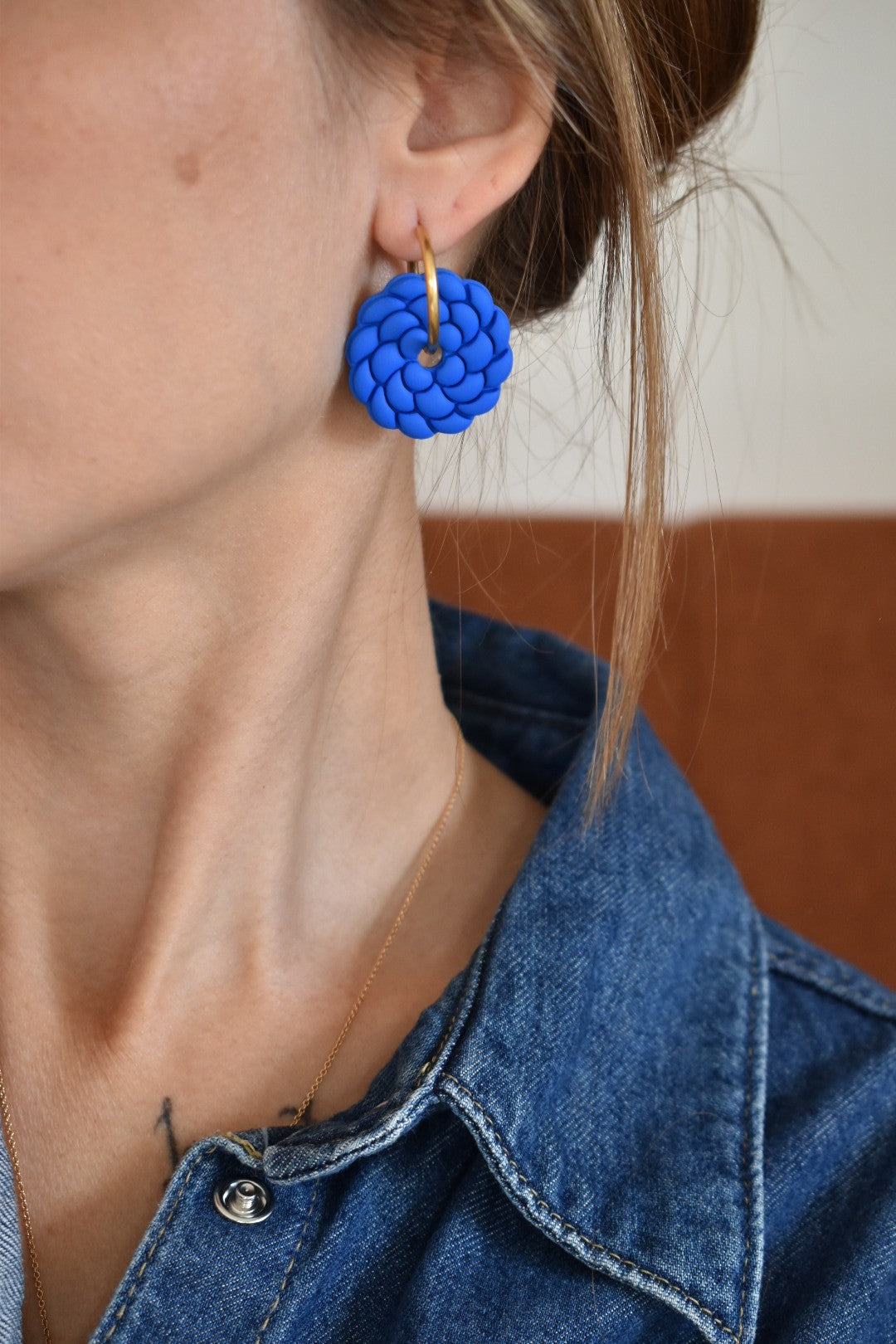 Pampilles Camélia bleu cobalt