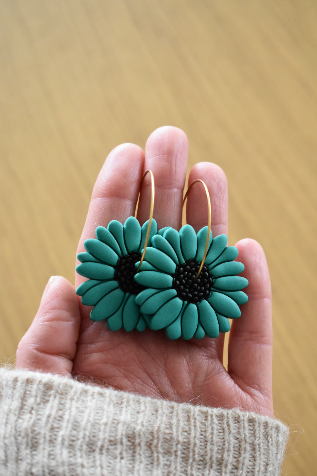 Boucles d'oreilles "DAISY" vertes