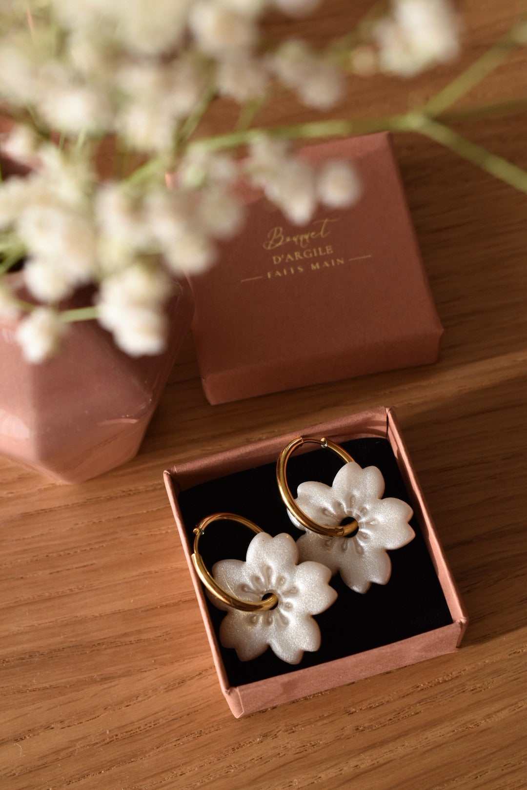 Pampilles fleurs sakura (3 couleurs au choix)