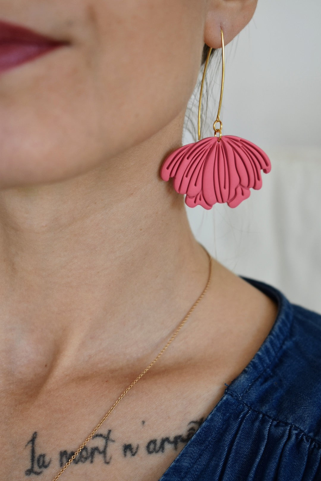 Boucles d'oreilles "PIVOINE"