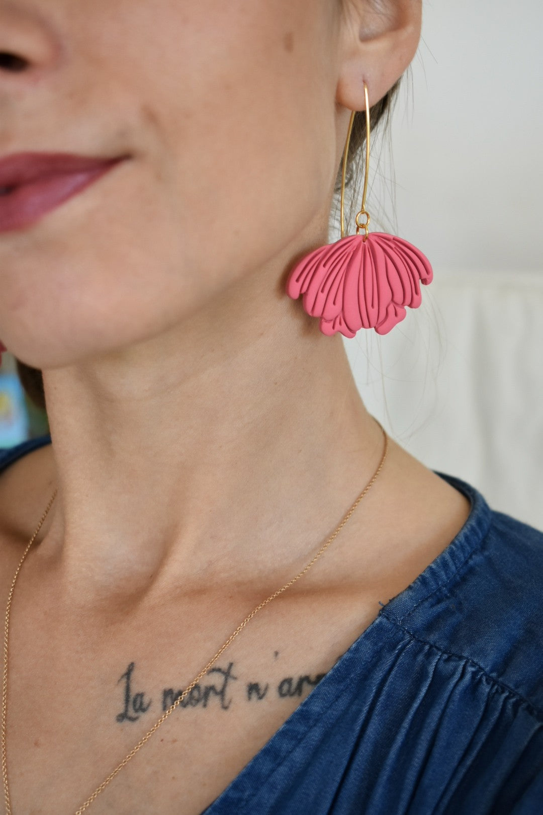 Boucles d'oreilles "PIVOINE"