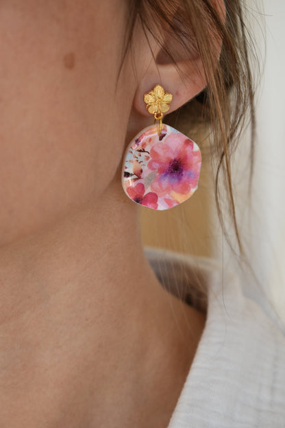 Boucles d'oreilles "POSY" aquarelle