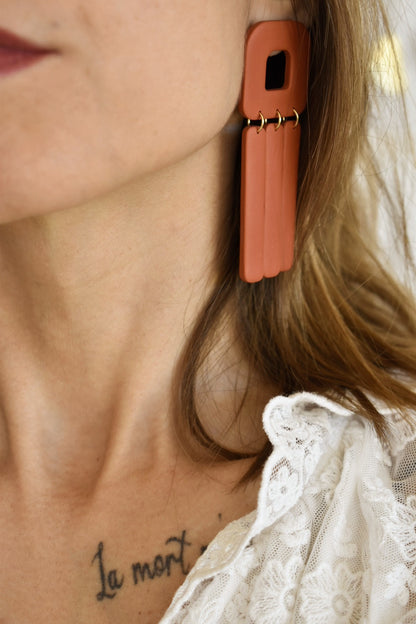 Boucles d'oreilles "ROMY" terracotta