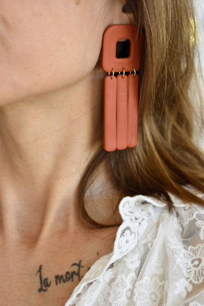 Boucles d'oreilles "ROMY" terracotta