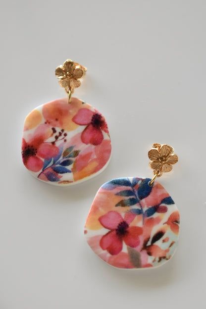 Boucles d'oreilles "POSY" aquarelle