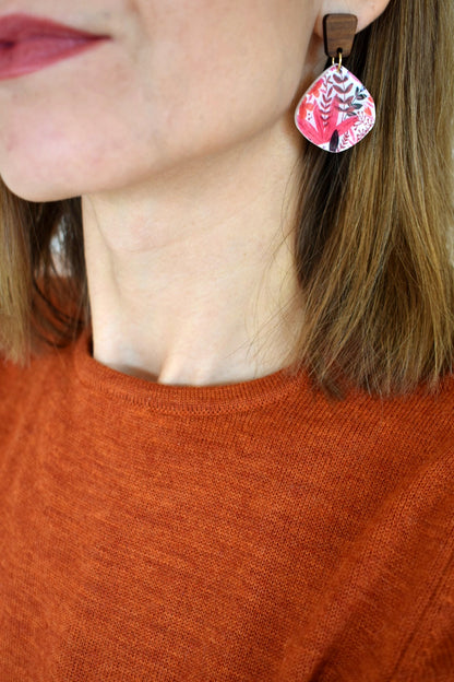 “AURORA” floral pattern earrings