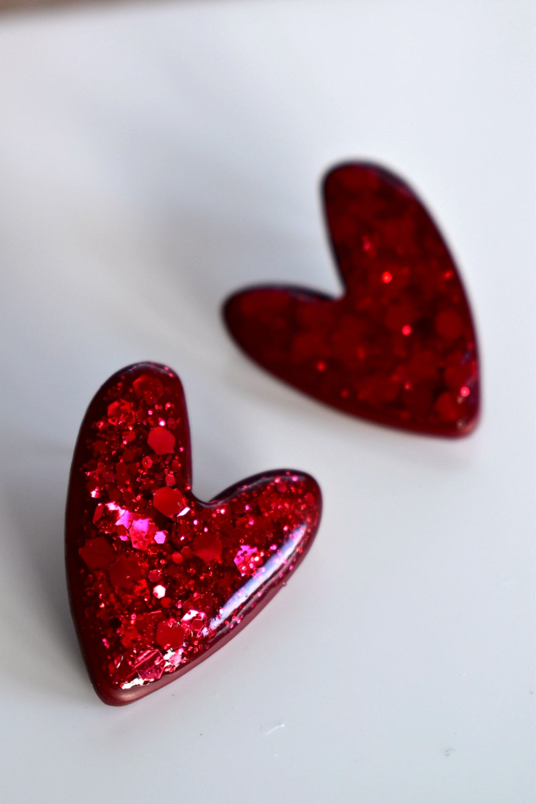 Boucles d'oreilles "AÏKO" pailletées rouge