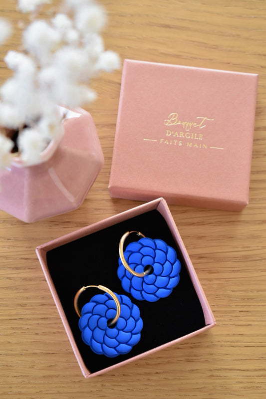 Pampilles Camélia bleu cobalt