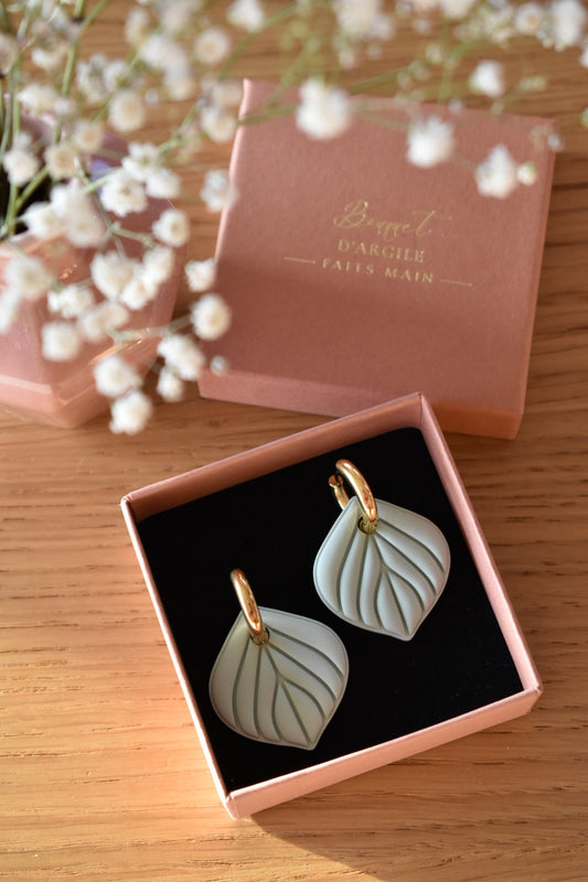 Pampilles, feuilles sauge pâle