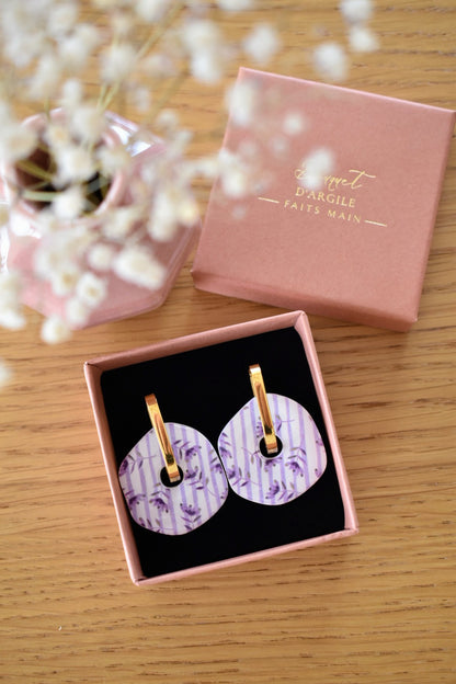 Pampilles motif rayures violettes