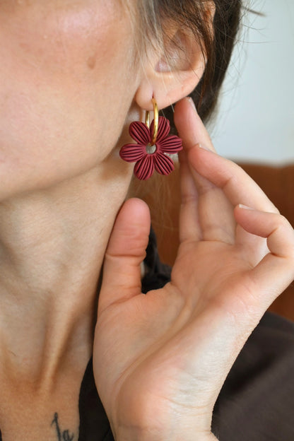 Pampilles fleurs réversibles (couleur au choix)