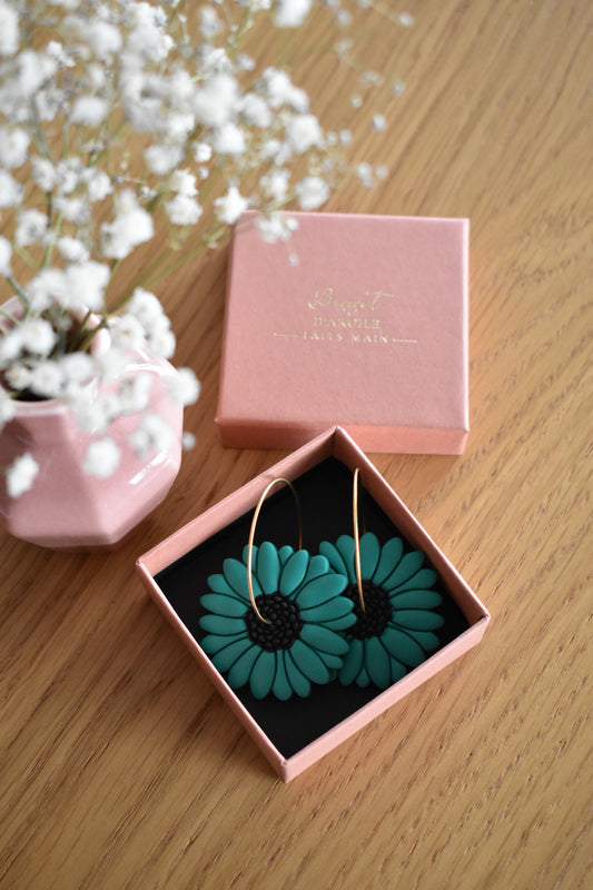 Boucles d'oreilles "DAISY" vertes