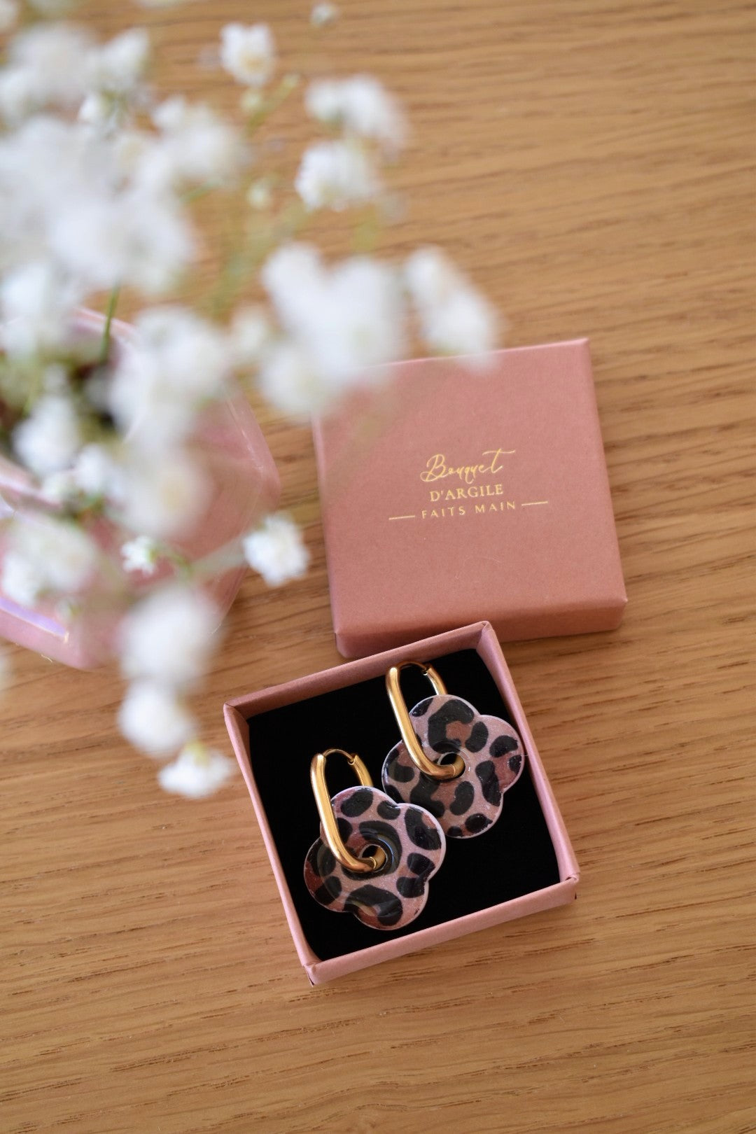 Pampilles fleurs, motif léopard