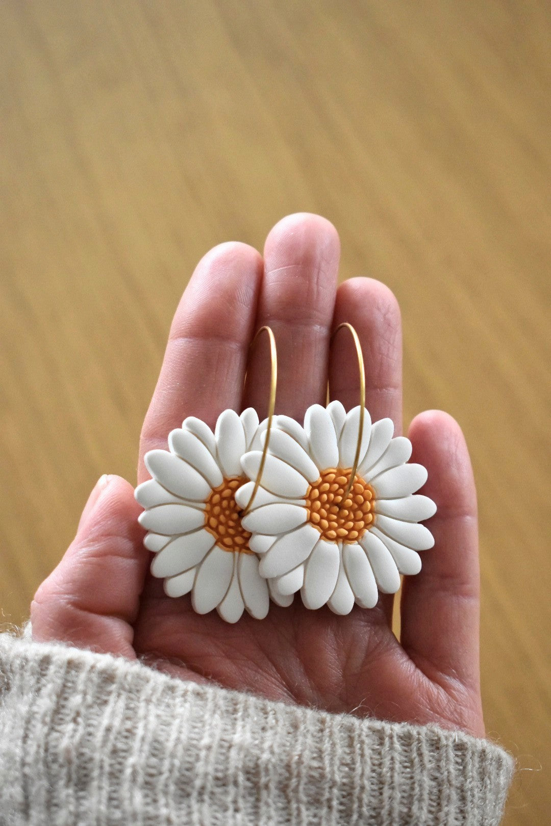 Boucles d'oreilles "DAISY" blanches