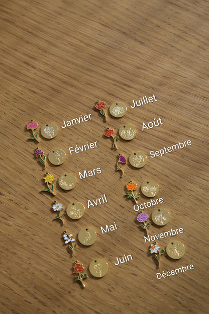 Bracelet personnalisé "Fleurs de naissance"