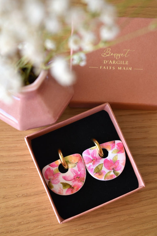 Pampilles demi-cercle motif floral
