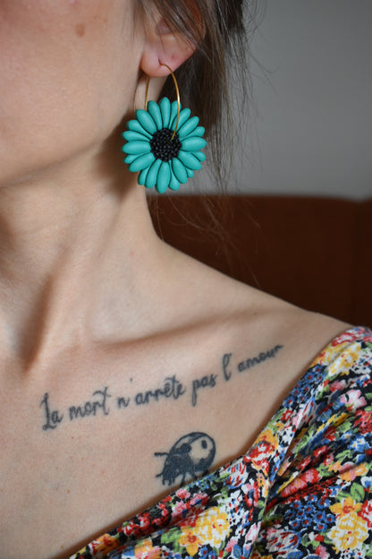 Boucles d'oreilles "DAISY" vertes