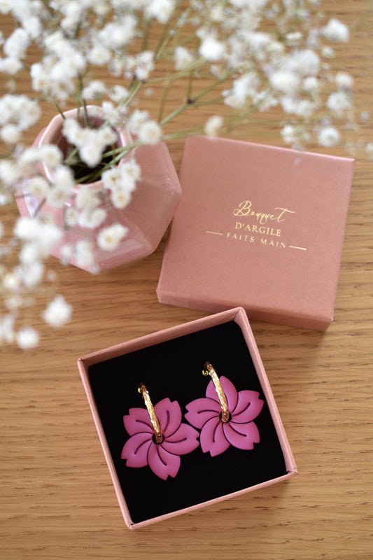 Pampilles fleurs sakura violettes