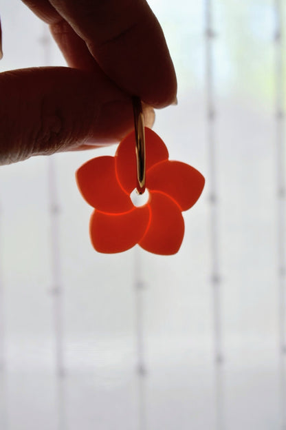 Pampilles fleurs Plumeria orange