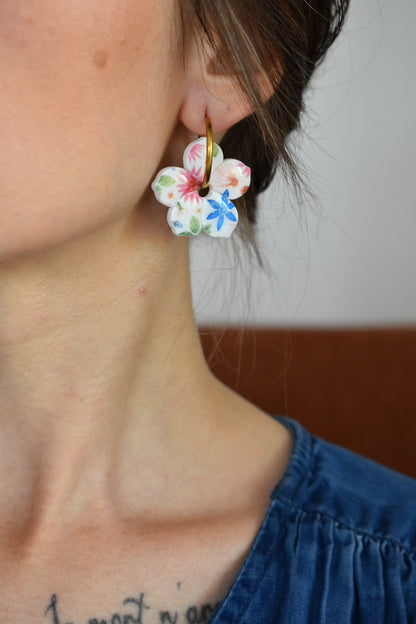 Pampilles fleurs Plumeria motif floral