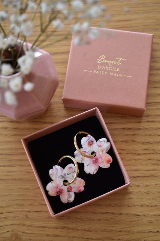 Pampilles fleurs, motifs fleurs et coccinelles