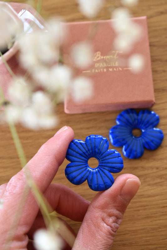 Créoles interchangeables, pampilles fleurs texturées